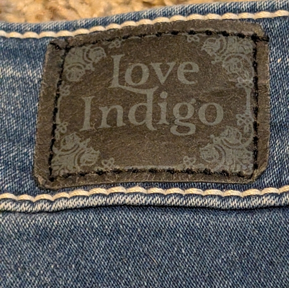 Love Indigo STRETCH Bootcut Jeans Bling Pocket Denim Sz 14 - Picture 10 of 11